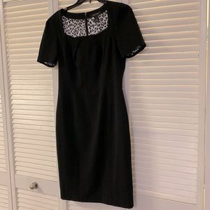 White House/Black Market short sleeved knit dress, black, size 4
